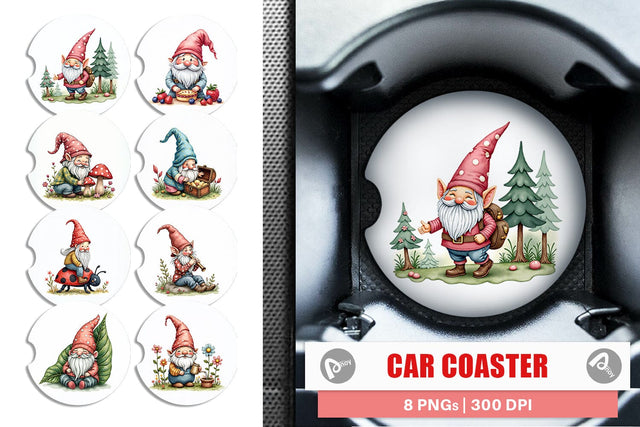 Car Coaster Patchwork Gnome Collection Sublimation artnoy 