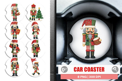 Car Coaster Patchwork Nutcracker Sublimation artnoy 