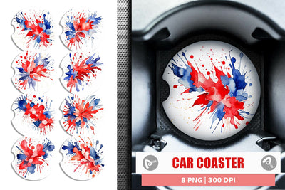 Car Coaster Patriotic Splash Sublimation artnoy 