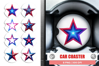 Car Coaster Patriotic Stars Sublimation artnoy 