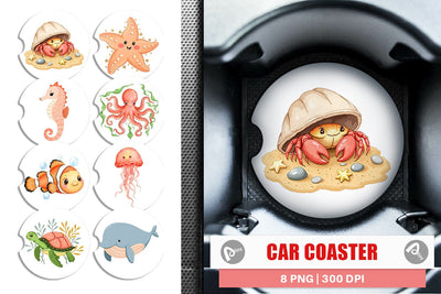 Car Coaster Peach Fuzz Friends Sublimation artnoy 
