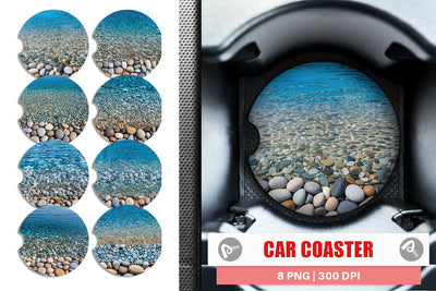 Car Coaster Pebbles and Water Sublimation artnoy 