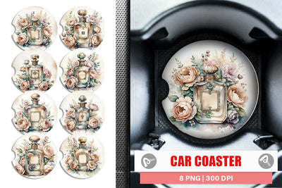Car Coaster Perfume Bottle Sublimation artnoy 