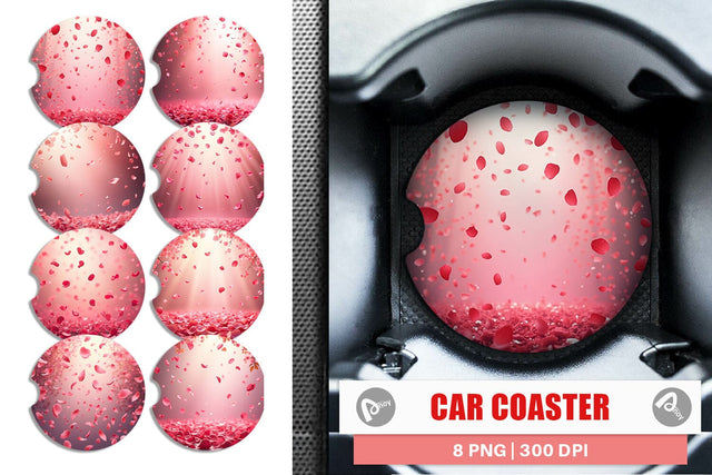 Car Coaster Petal Rain Sublimation artnoy 
