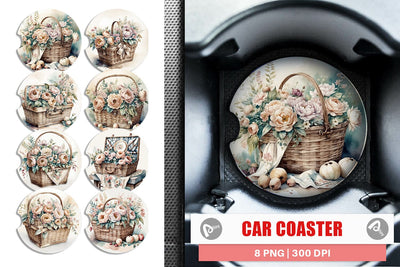 Car Coaster Picnic Basket Sublimation artnoy 