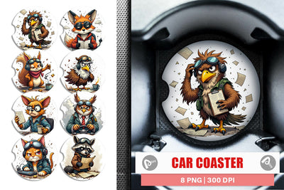 Car Coaster Pilot Grumps Sublimation artnoy 