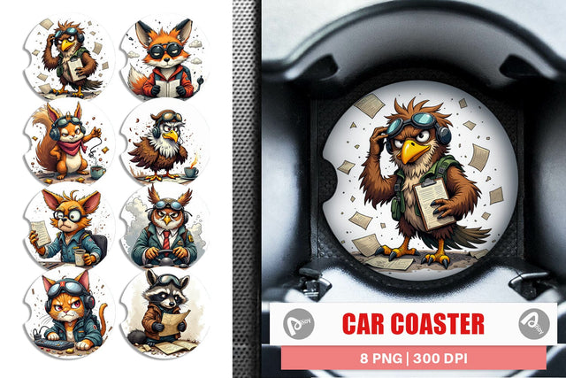 Car Coaster Pilot Grumps Sublimation artnoy 