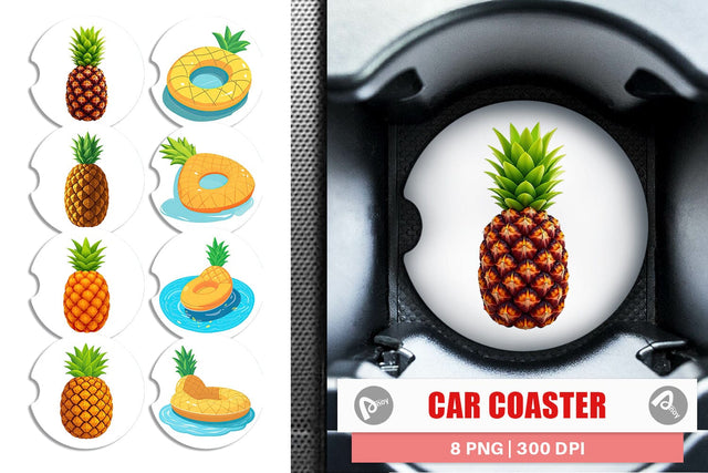 Car Coaster Pineapple Float Sublimation artnoy 