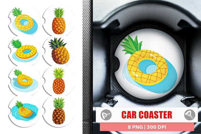 Car Coaster Pineapple Sublimation artnoy 