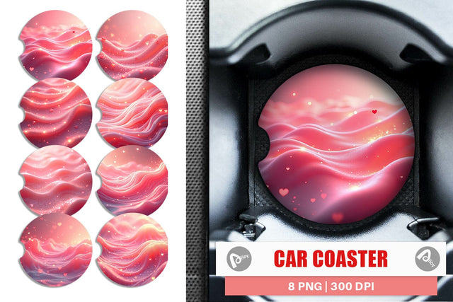 Car Coaster Pink Flow Sublimation artnoy 