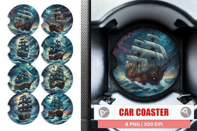 Car Coaster Pirate Ship Sublimation artnoy 