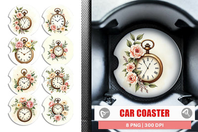 Car Coaster Pocket Watch Sublimation artnoy 