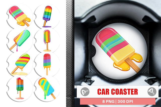 Car Coaster Popsicle Sublimation artnoy 