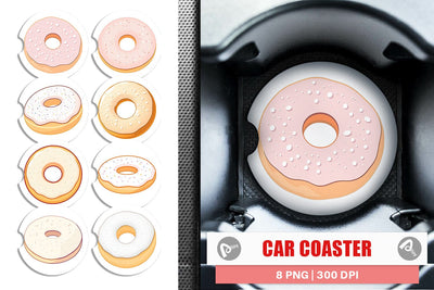 Car Coaster Powdered Donut Sublimation artnoy 