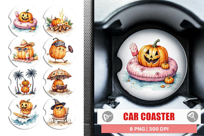 Car Coaster Pumpkin Patch Summer Sublimation artnoy 