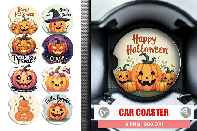 Car Coaster Pumpkin Quotes Sublimation artnoy 