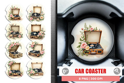 Car Coaster Record Player Sublimation artnoy 
