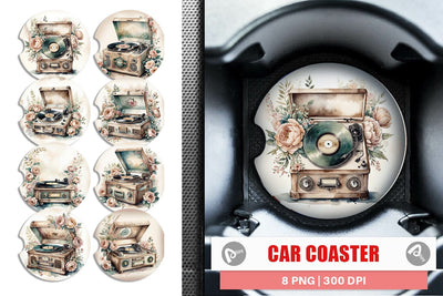 Car Coaster Record Player Sublimation artnoy 