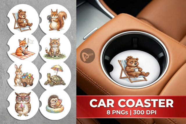 Car Coaster Relatable Summer Mom Burnout Sublimation artnoy 