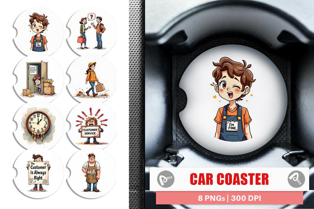 Car Coaster Retail Warrior Sublimation artnoy 