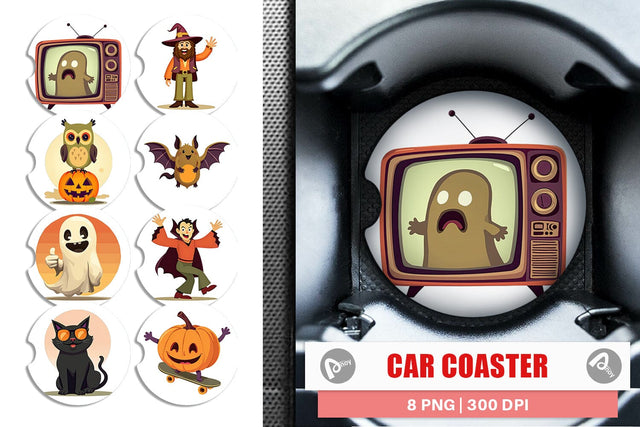 Car Coaster Retro Boo Bash Sublimation artnoy 