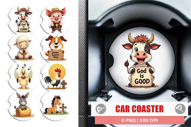Car Coaster Retro Faith Farm Sublimation artnoy 