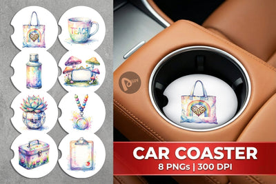 Car Coaster Retro Teacher Design Sublimation artnoy 