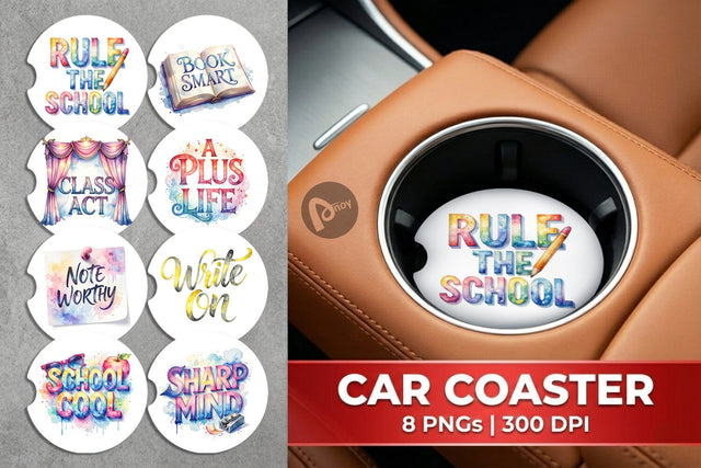 Car Coaster Retro Teacher Quotes Sublimation artnoy 