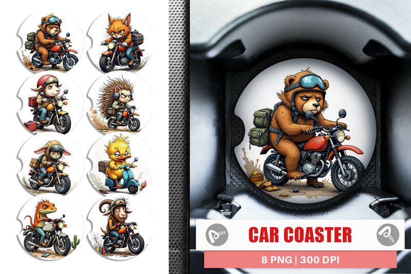 Car Coaster Road Rage Critters Sublimation artnoy 