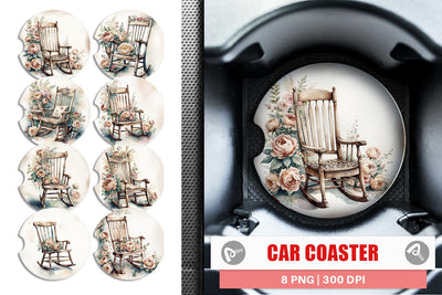 Car Coaster Rocking Chair Sublimation artnoy 