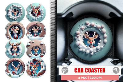 Car Coaster Rudolph Sublimation artnoy 