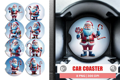 Car Coaster Santa Claus Sublimation artnoy 