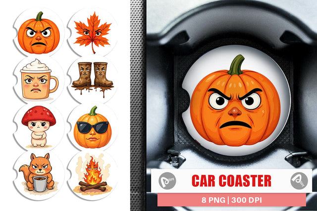 Car Coaster Sarcastic Autumn Vibes Sublimation artnoy 