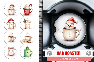 Car Coaster Sarcastic Coffee Sublimation artnoy 