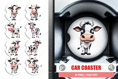 Car Coaster Sarcastic Cow Sublimation artnoy 