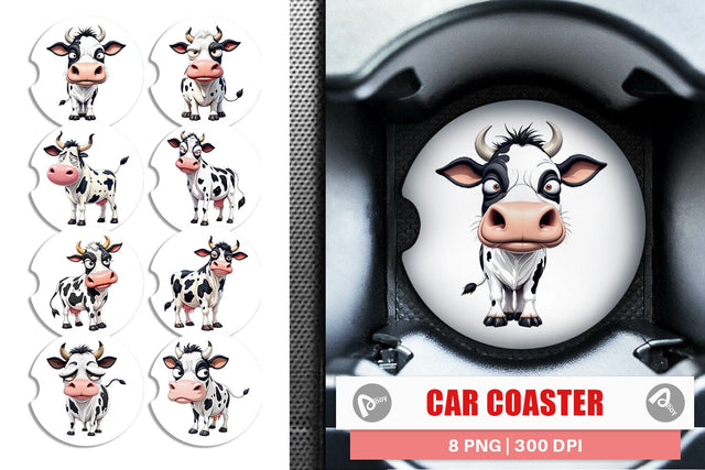 Car Coaster Sarcastic Cow Sublimation artnoy 