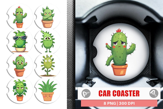 Car Coaster Sarcastic Houseplants Sublimation artnoy 