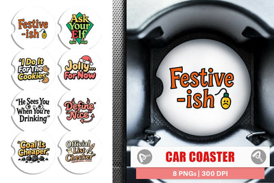 Car Coaster Sarcastic Santa Quotes Sublimation artnoy 