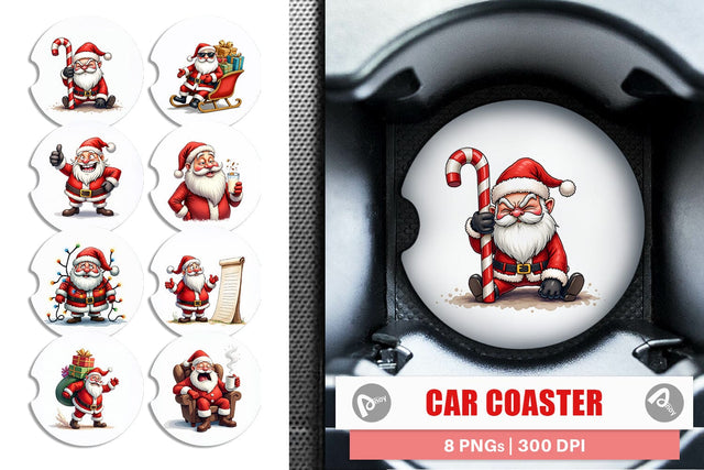 Car Coaster Sarcastic Santa Sublimation artnoy 