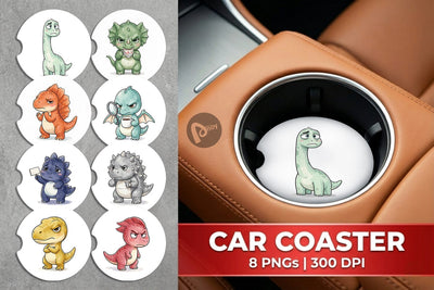 Car Coaster Sarcastic Sassy Baby Dinosaur Sublimation artnoy 