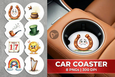 Car Coaster Sarcastic Shamrock Sublimation artnoy 