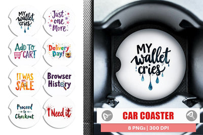 Car Coaster Sarcastic Shopper Quote Sublimation artnoy 