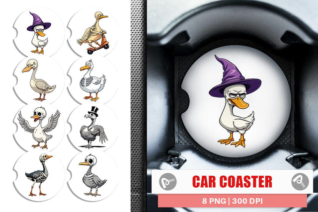 Car Coaster Sarcastic Skelegoose Sublimation artnoy 