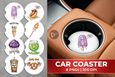 Car Coaster Sarcastic Spooky Summer Snacks Sublimation artnoy 