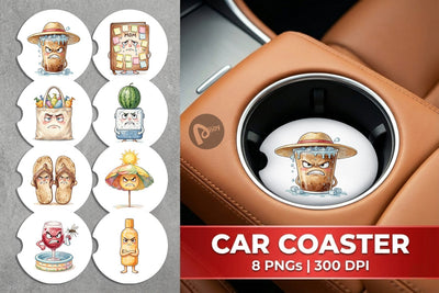 Car Coaster Sarcastic Summer Gear Vibes Sublimation artnoy 