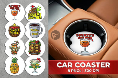 Car Coaster Sarcastic Tiki Holiday Cocktail Quotes Sublimation artnoy 