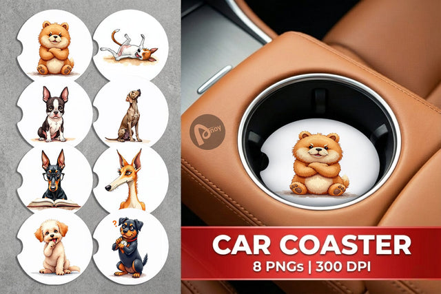 Car Coaster Sass & Side-Eye Judgmental Dog Sublimation artnoy 
