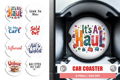 Car Coaster Sassy Online Shopper Sublimation artnoy 