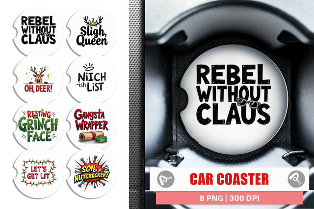 Car Coaster Sassy Reindeer Games Sublimation artnoy 