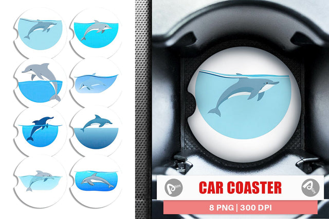 Car Coaster Save the Ocean Sublimation artnoy 